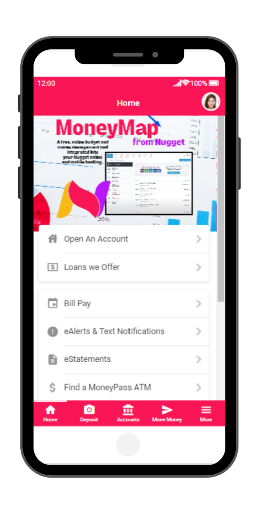 Image of the MoneyMap feature in Nugget.